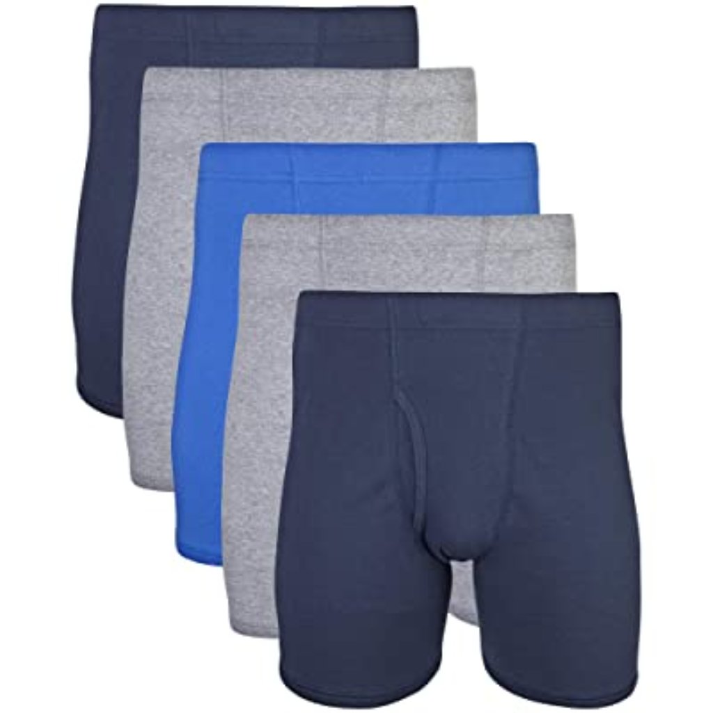 Gildan Men's Covered Waistband Boxer Briefs 4 Pack Nee